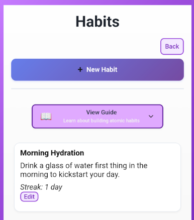 Habit Atomics - Habits List