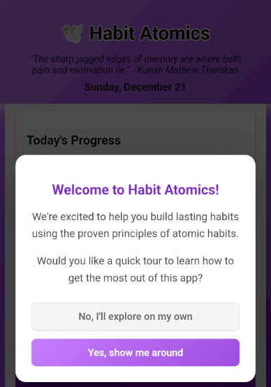 Habit Atomics - Welcome