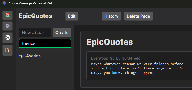 Above Average Personal Wiki - Speedy Search