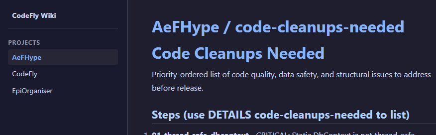 AeF Hype - Review Cleanups